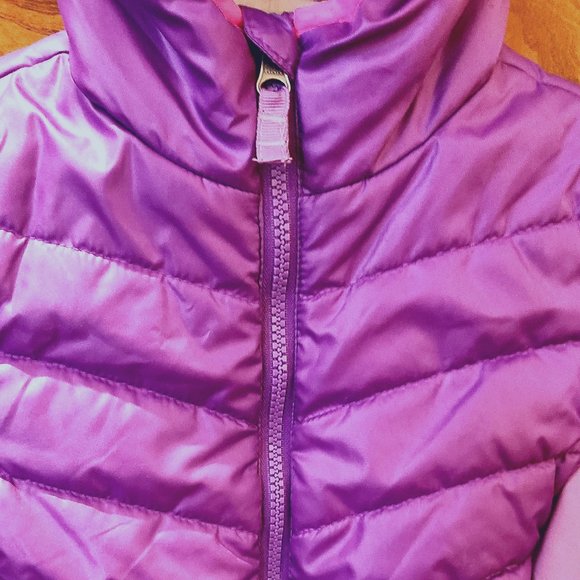 Children's Faded Glory 7-8 Puffy Coat/Jacket Purple Pink Hood & Zipper Pocket's. - Picture 11 of 14
